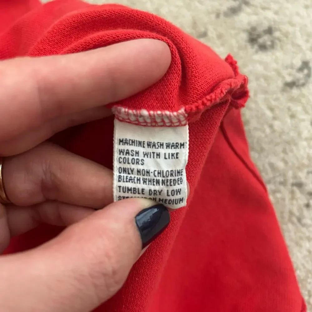 Polo Ralph Lauren Red polo shirt Old Color fade Retro classic style Preppy Y2K - Picture 5 of 9